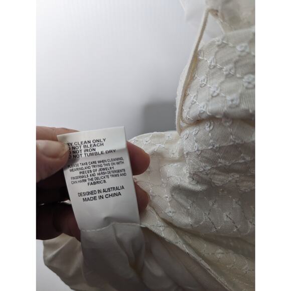 Elliatt Aridsia Ivory Sequin One Shoulder Mini Dress Sash NWT Size Small - Picture 10 of 15